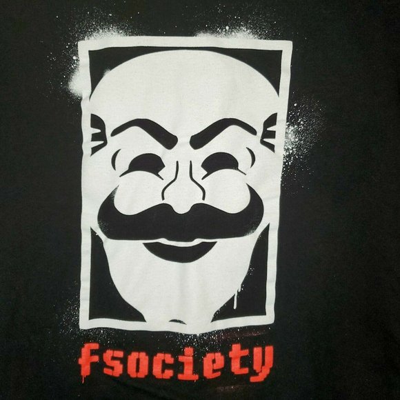 Fsociety T-Shirt Mr Robot TV Show Hacker Mask M - Picture 1 of 5